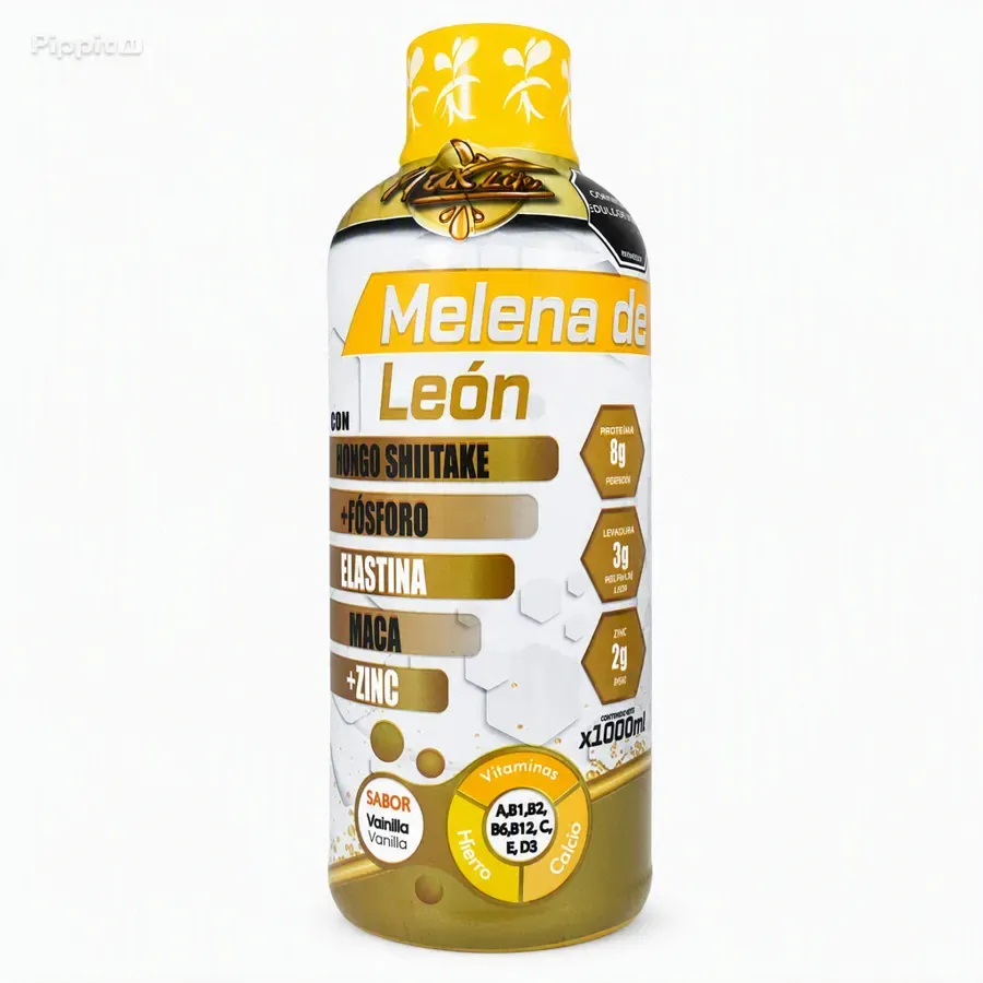 MELENA DE LEÓN + MACA + ZINC 1000ML · ENERGÍA Y MEMORIA BEBIBLE