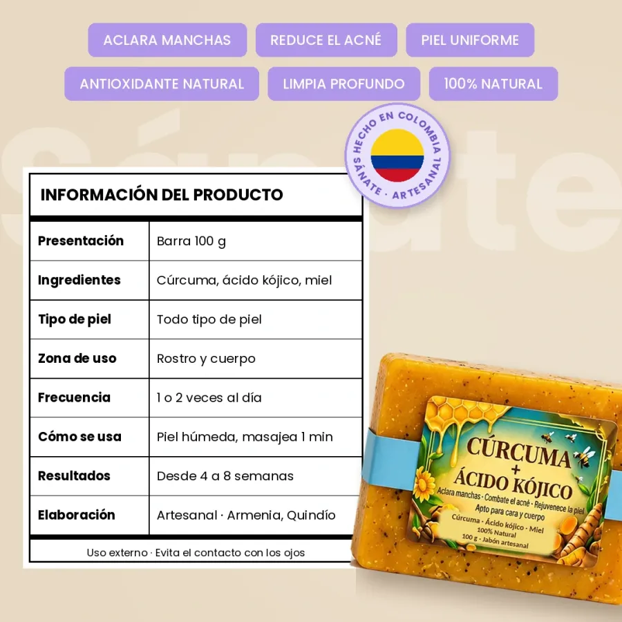 COMBO X3 JABONES DE CÚRCUMA 100g